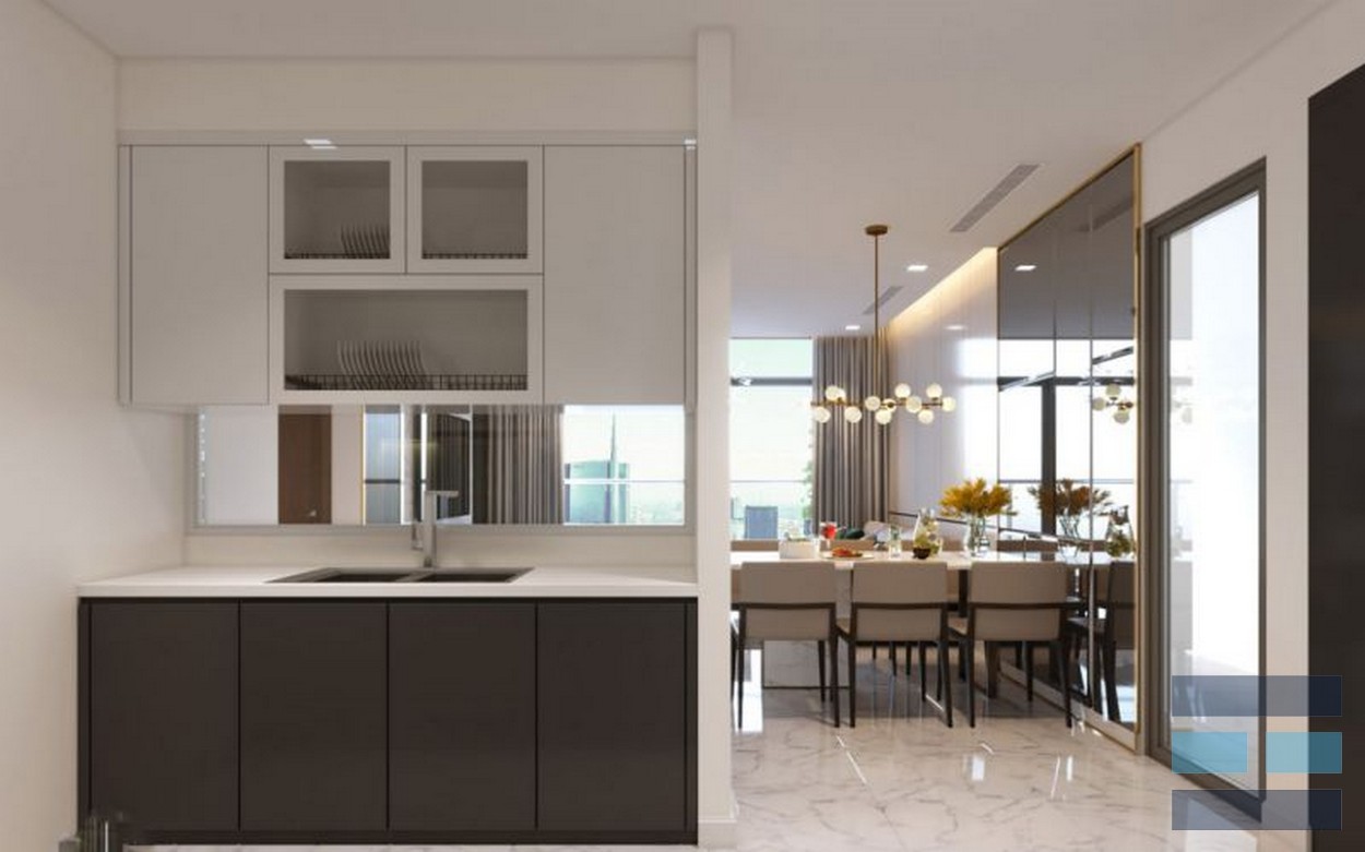 Phòng bếp nhà mẫu dự án Ritz Carlton Saigon