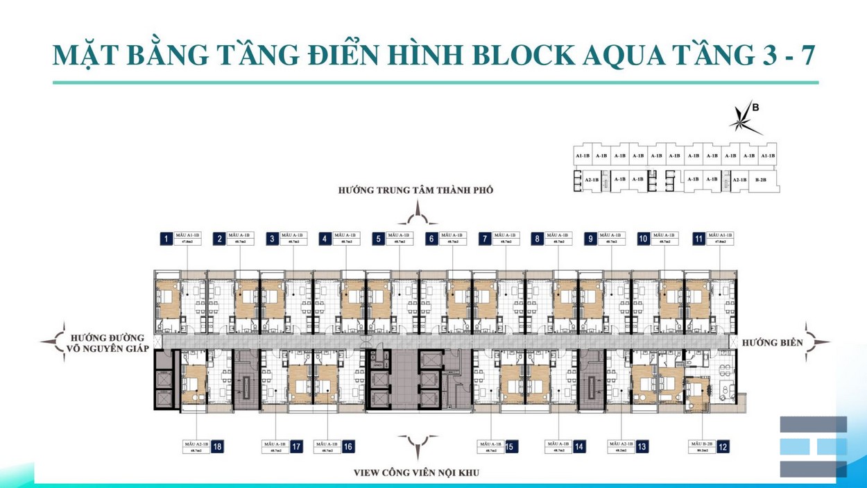 Mặt bằng tầng điển hình 3-7 dự án Aria Da Nang Hotels And Resorts