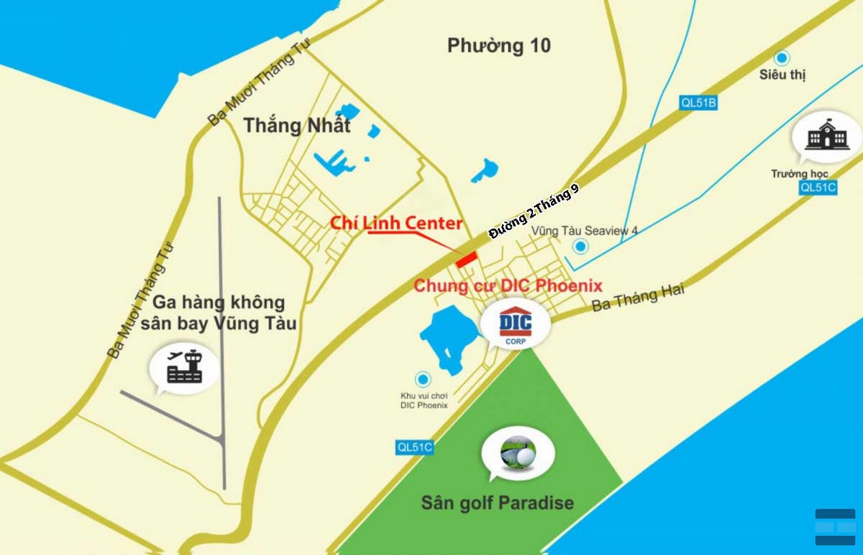 Vị trí dự án căn hộ Chí Linh Center